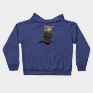 Halloween Spooky owl watercolor Kids Hoodie